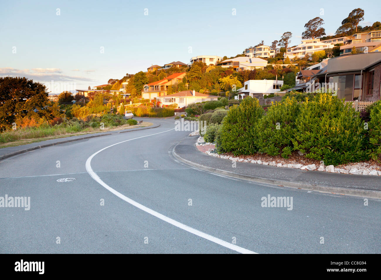 Wohnviertel in Nelson, Neuseeland Stockfoto