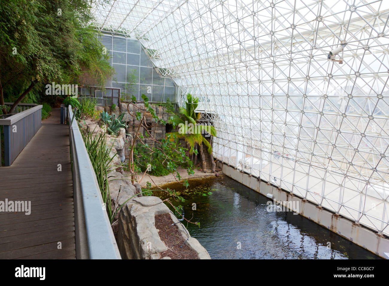 Innenraum der Biosphäre 2 in Arizona Stockfoto