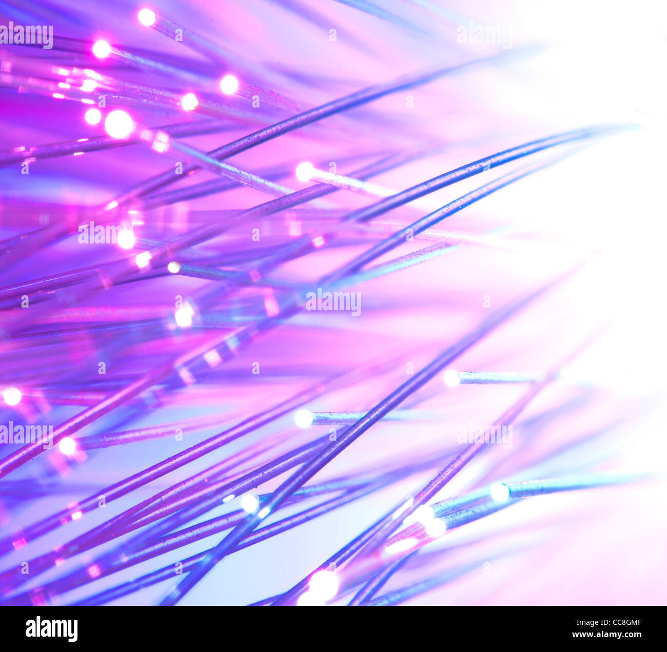 Lichtleitfasern helle Farben Stockfoto