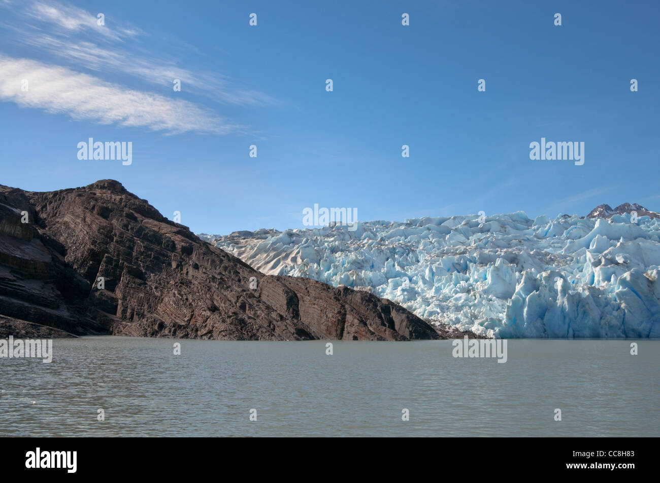 Grey Gletscher beenden in Lago Grey, Torres del Paine Nationalpark-Chile Stockfoto