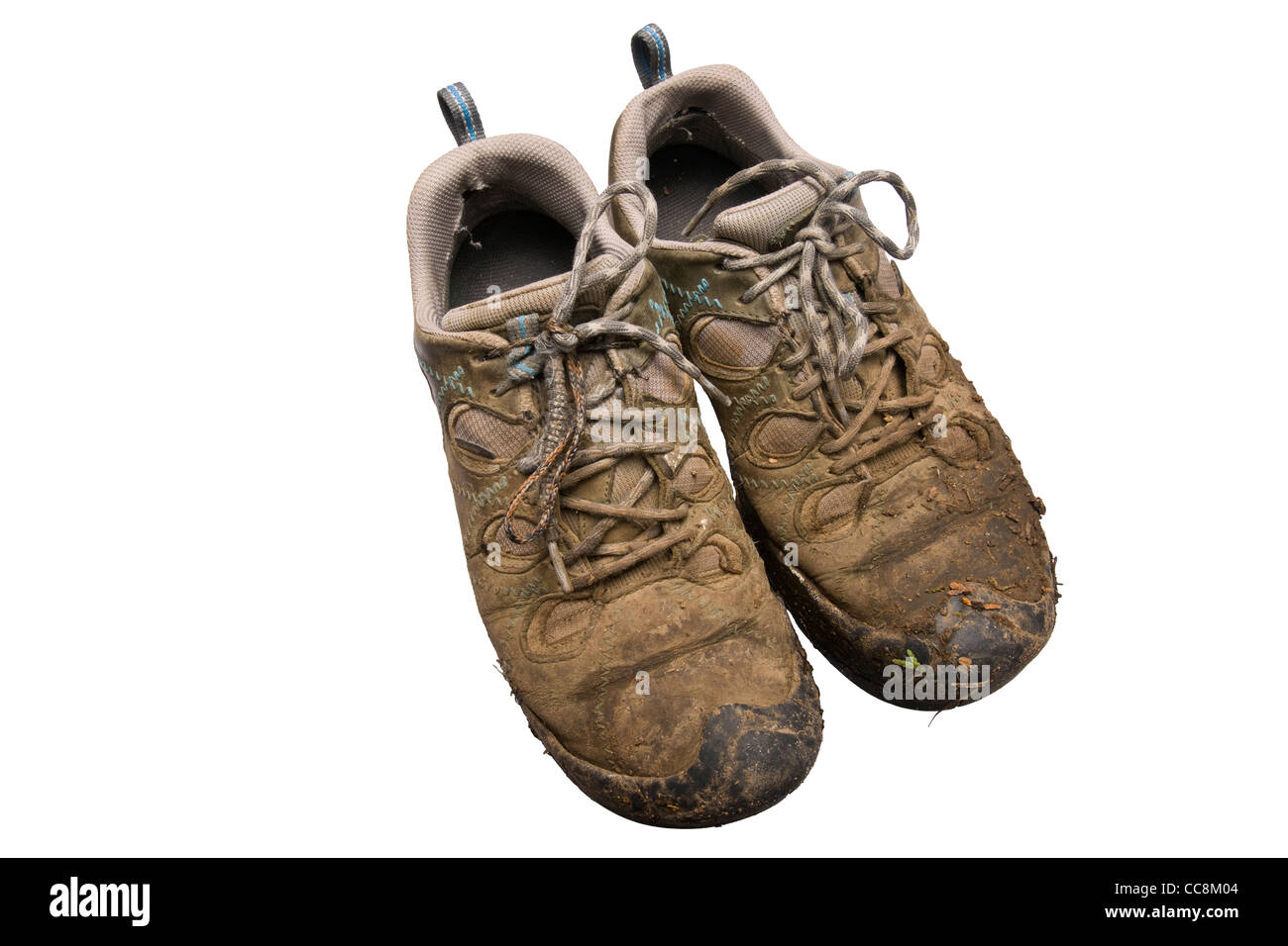 schmutzige Schuhe Stockfoto