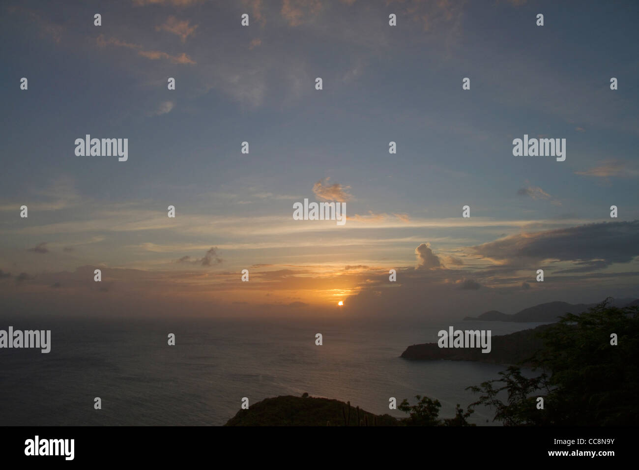 Sonnenuntergang am Shirley Heights, Antigua. Stockfoto