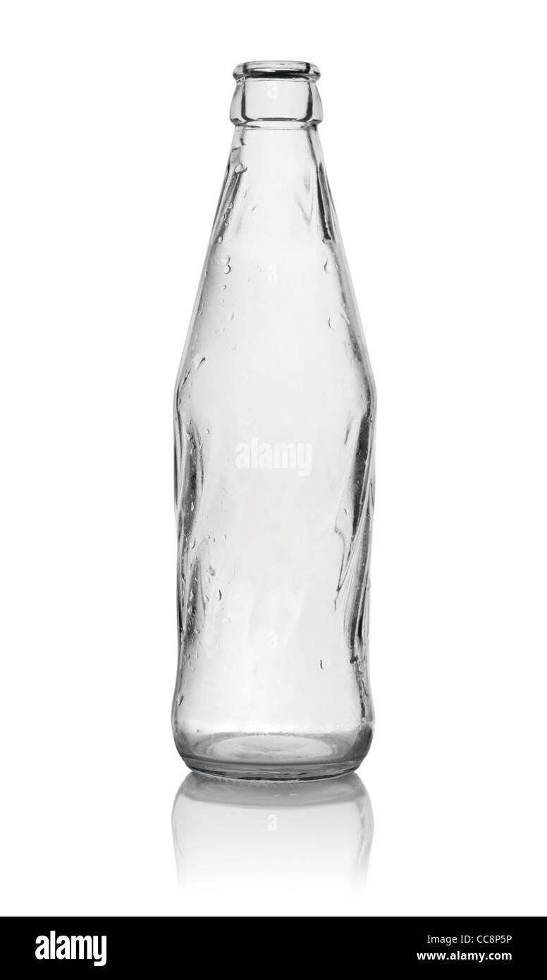 Glasflasche isoliert auf einem weißen Hintergrund. Pfad Stockfoto