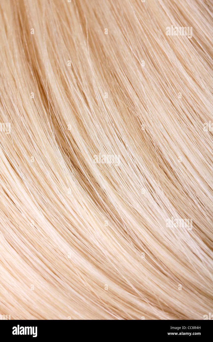 Blondes Haarverlängerung, Makro Stockfoto