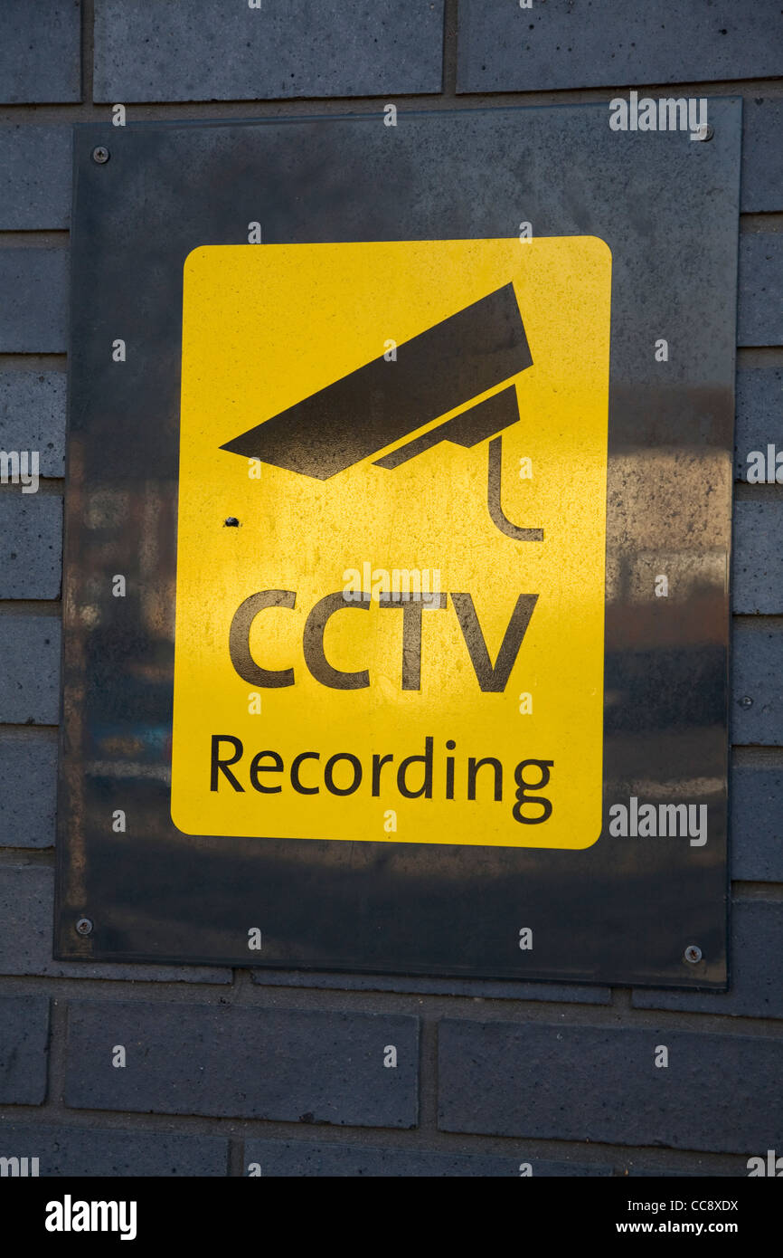 CCTV Aufzeichnung Überwachung Zeichen Stockfoto