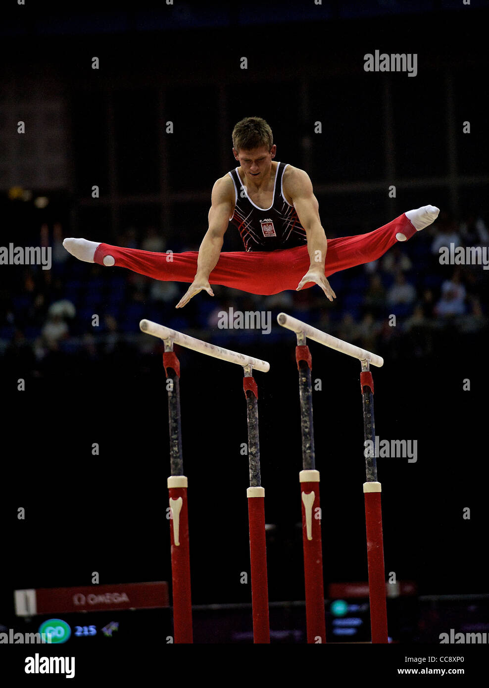 Masahiro YOSHIDA (JPN), konkurriert in Barren, The London bereitet Visa International Gymnastics Stockfoto