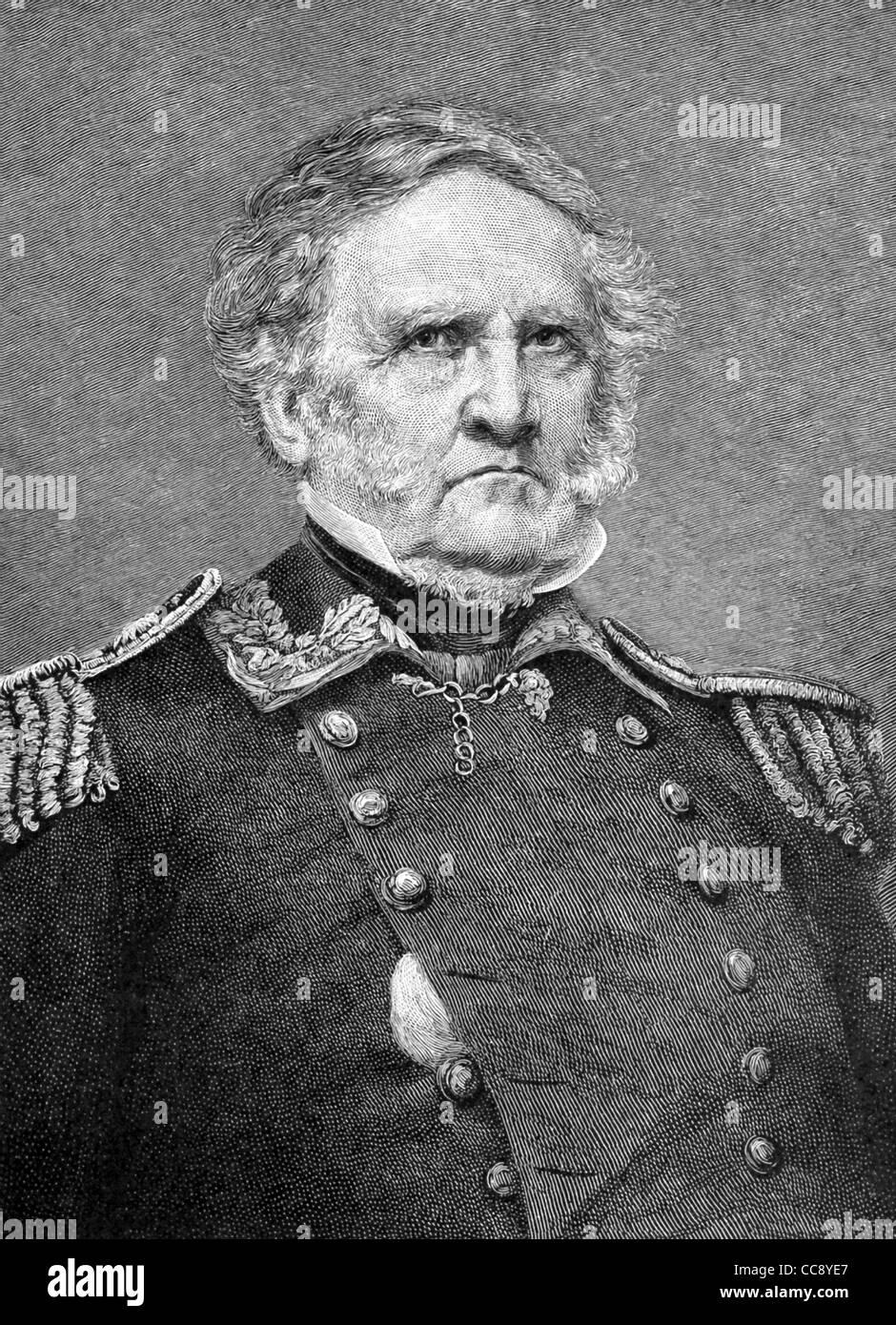 Diese Illustration von General Sam Houston (1793-1863) basiert auf einem Foto von bekannter US Civil War Fotograf Mathew Brady. Stockfoto