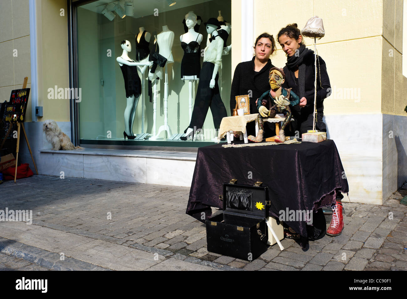 Puppenspieler, Athen, Griechenland, Europa Stockfoto