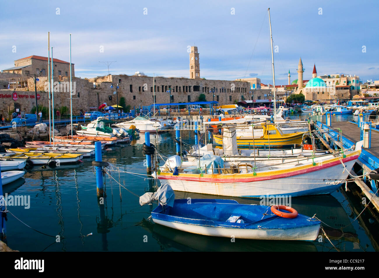 Der historische Hafen von Akko in Nord-Israel Stockfoto