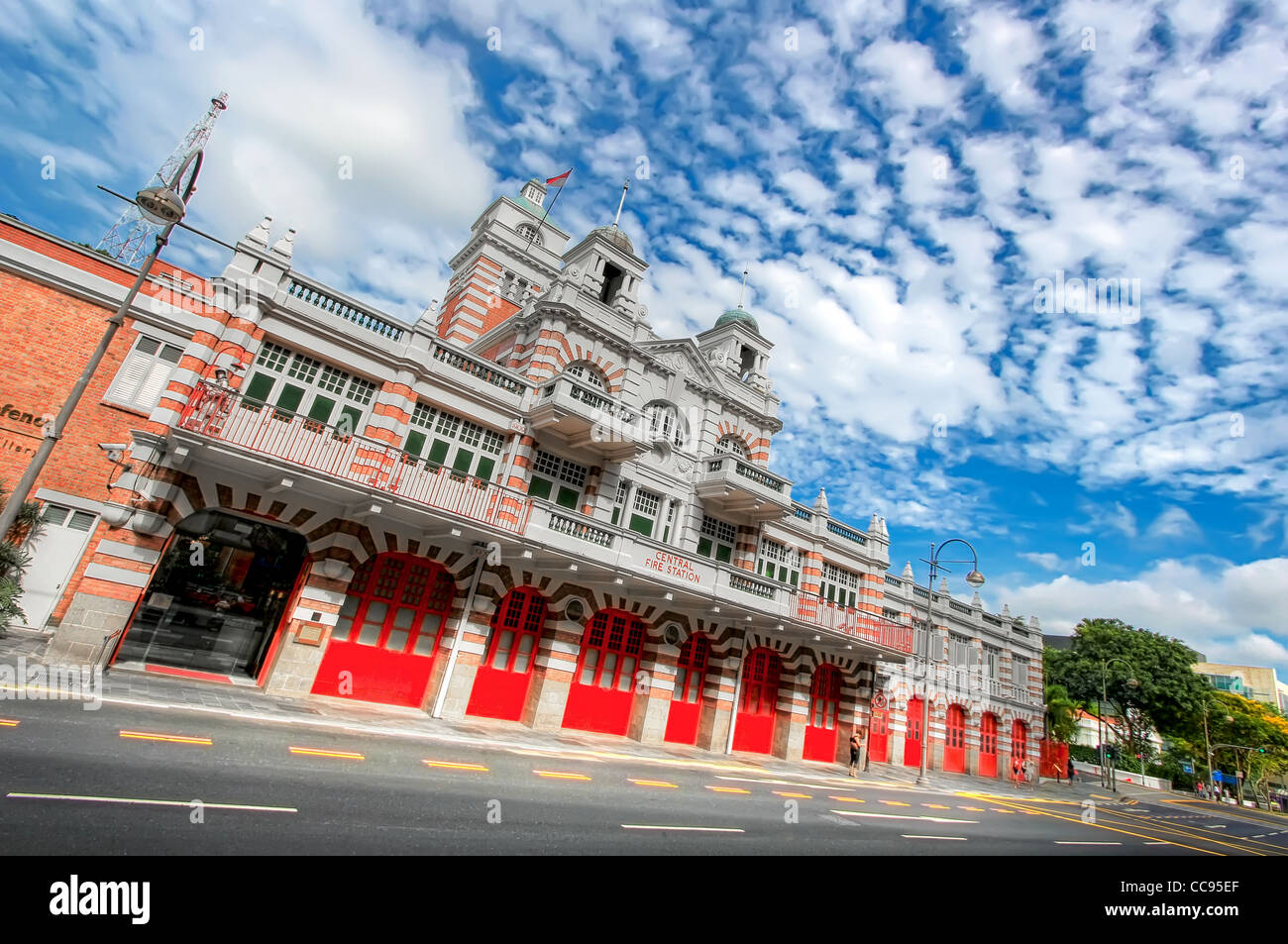 Zentrale Feuerwache | Hill Street | Singapur Stockfoto