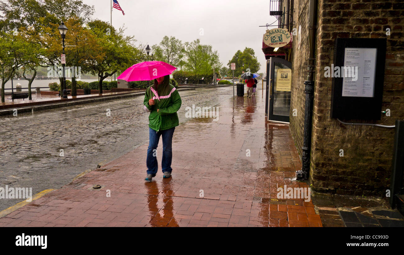 Einem regnerischen Tag in Savannah Georgia USA Stockfoto