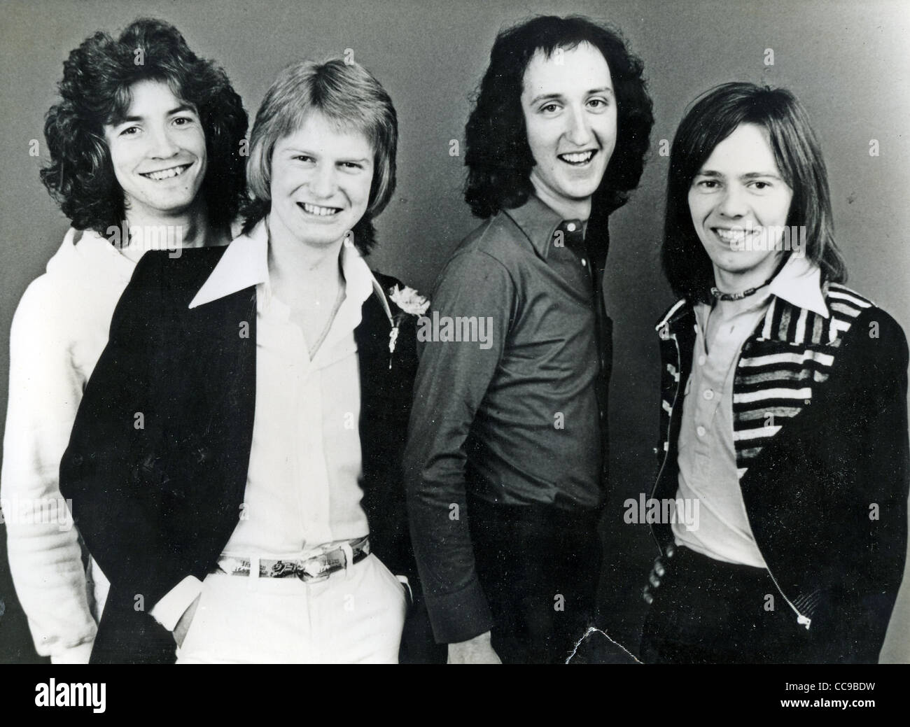 PILOT-Promo-Foto des Königreichs pop Gruppe über 1974 v.l: Stuart Tosh, Billy Lyall, Ian Bairnson, David Patton Stockfoto