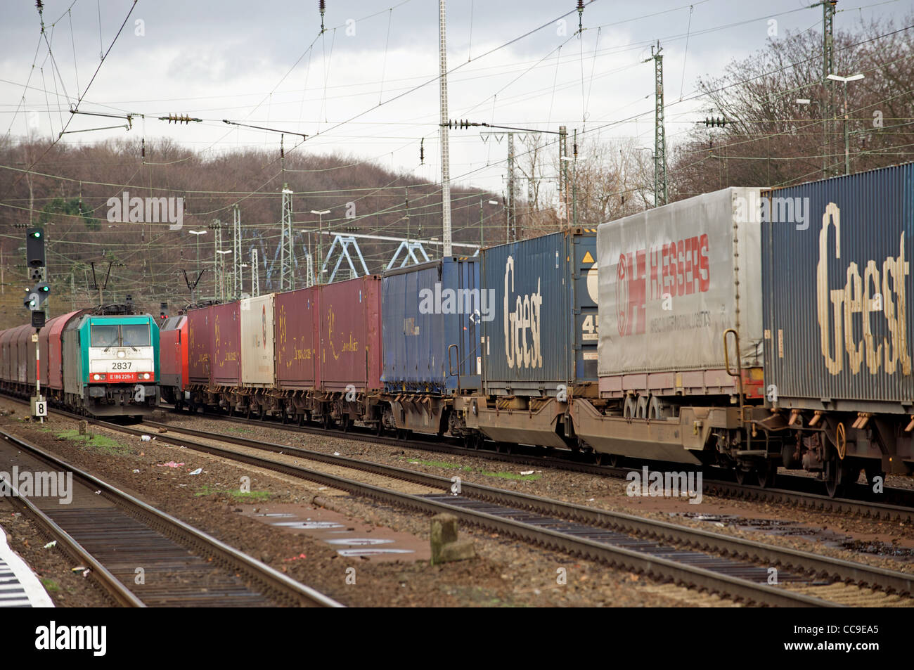 Güterzüge Deutschland Stockfoto