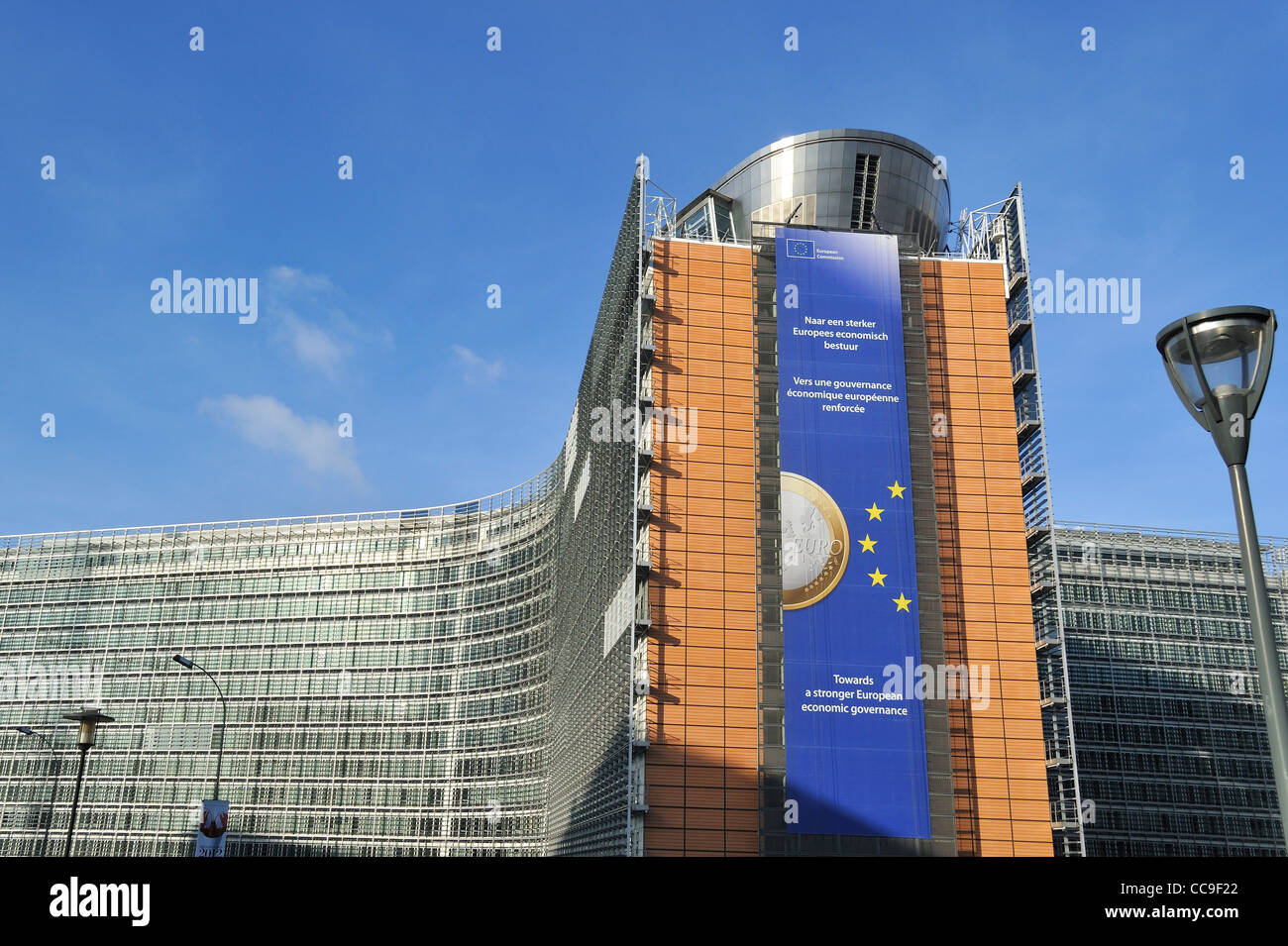 Die Europäische Kommission, ausführendes Organ der Europäischen Union, mit Sitz im Berlaymont-Gebäude von Brüssel, Belgien Stockfoto