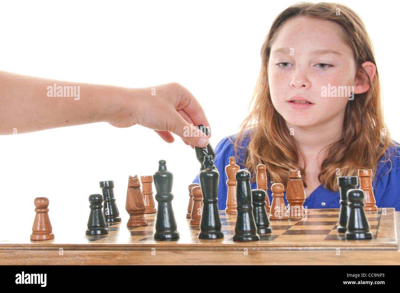 Kinder spielen Schach Stockfoto