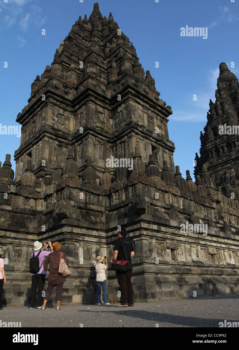 touristischen Prambanan Indonesien Hindu Tempel Yogyakarta Stockfoto