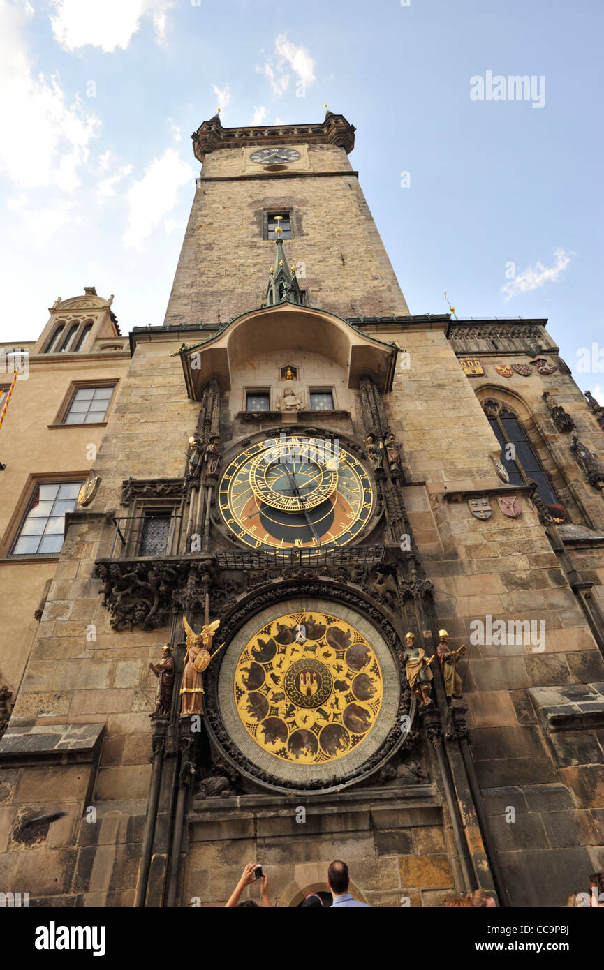 Berühmte astronomische Uhr in der Altstädter Ring, Prag Tschechische Republik Stockfoto