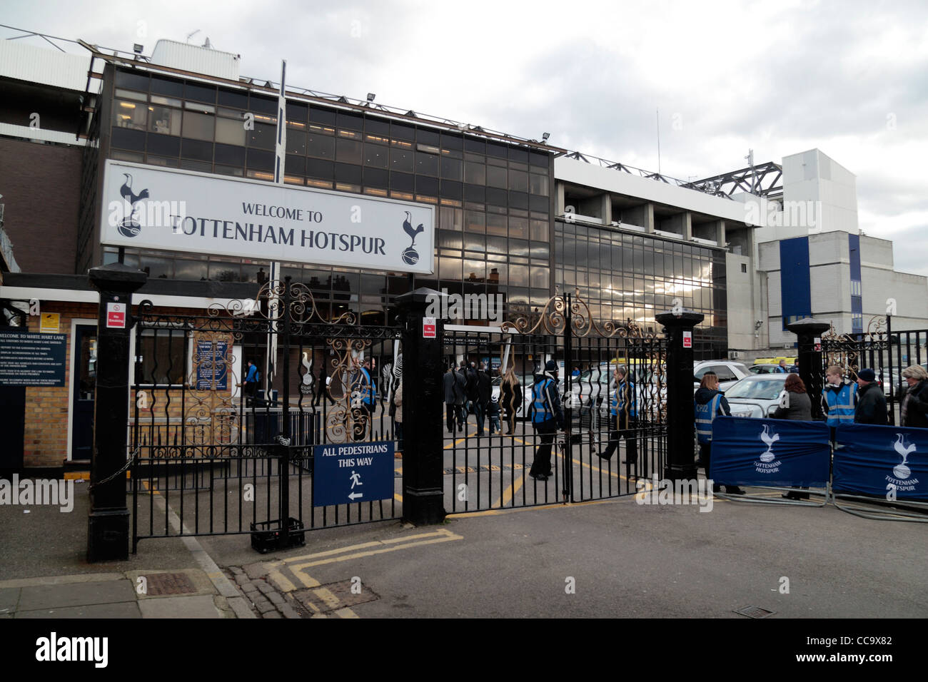 White Hart Lane Football Stadion, ehemaliges Heimstadion (1899 bis 2017) von Tottenham Hotspur („Spurs“) in Nord-London, Großbritannien. Stockfoto