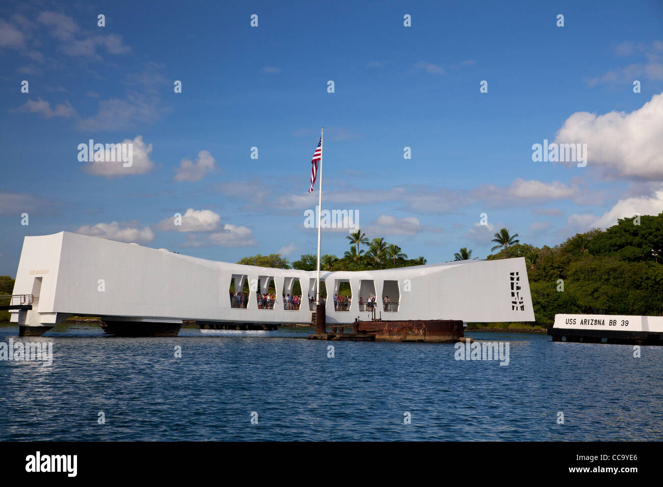 USS Arizona Memorial, Pearl Harbor, Honolulu, Hawaii. Stockfoto