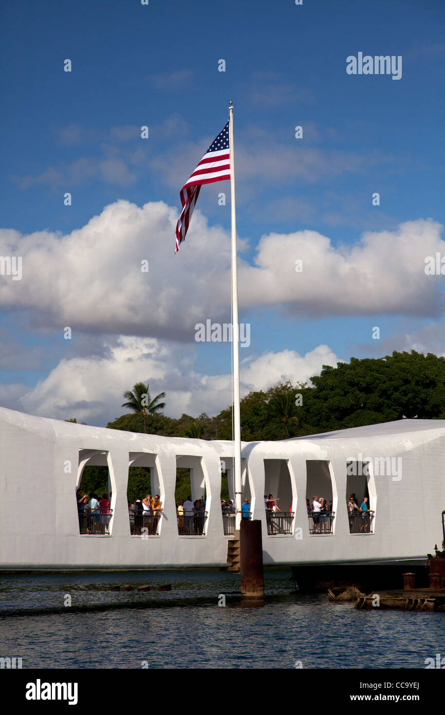 USS Arizona Memorial, Pearl Harbor, Honolulu, Hawaii. Stockfoto