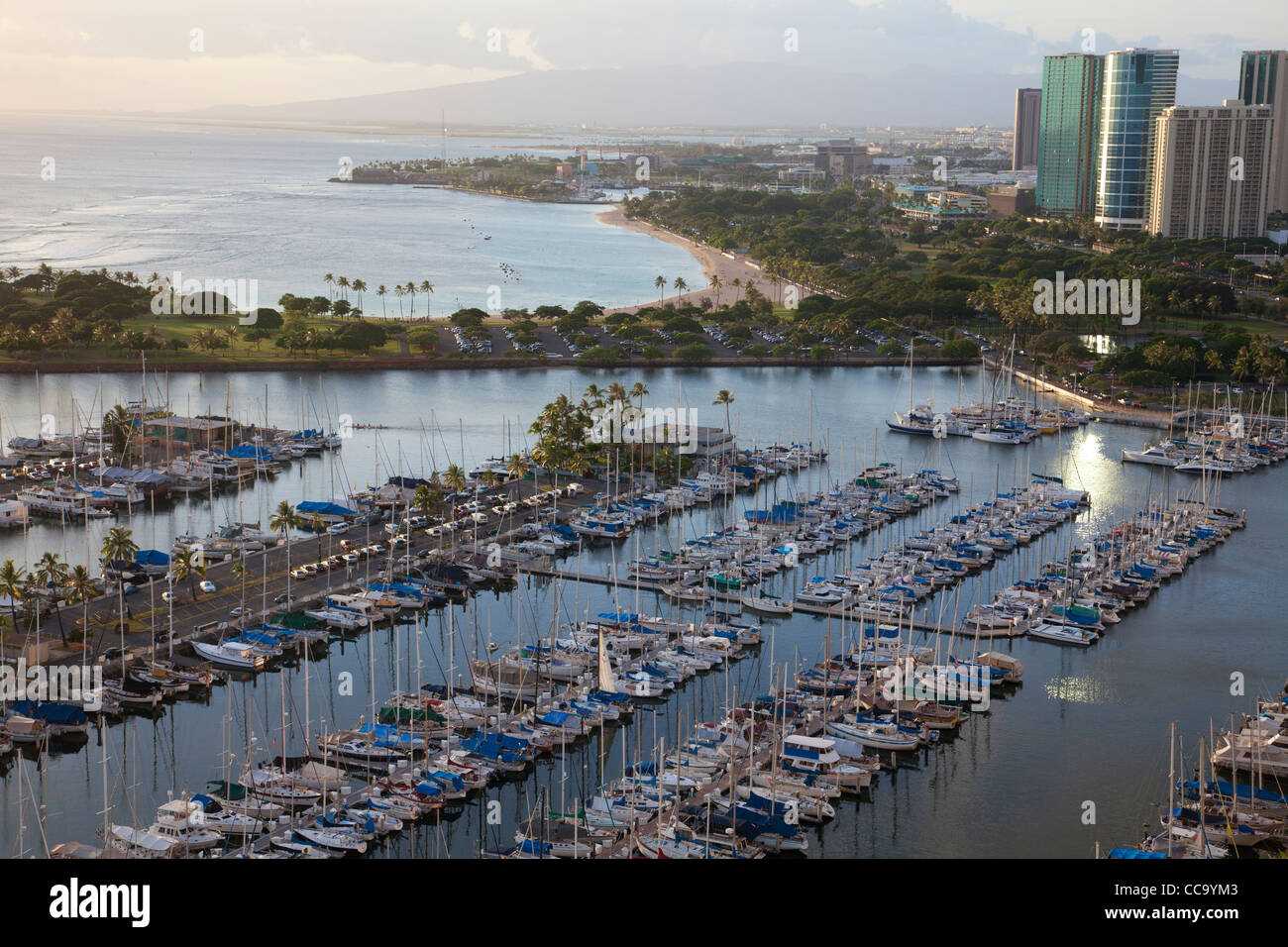 Ilikai Marina, Waikiki, Honolulu, Hawaii. Stockfoto