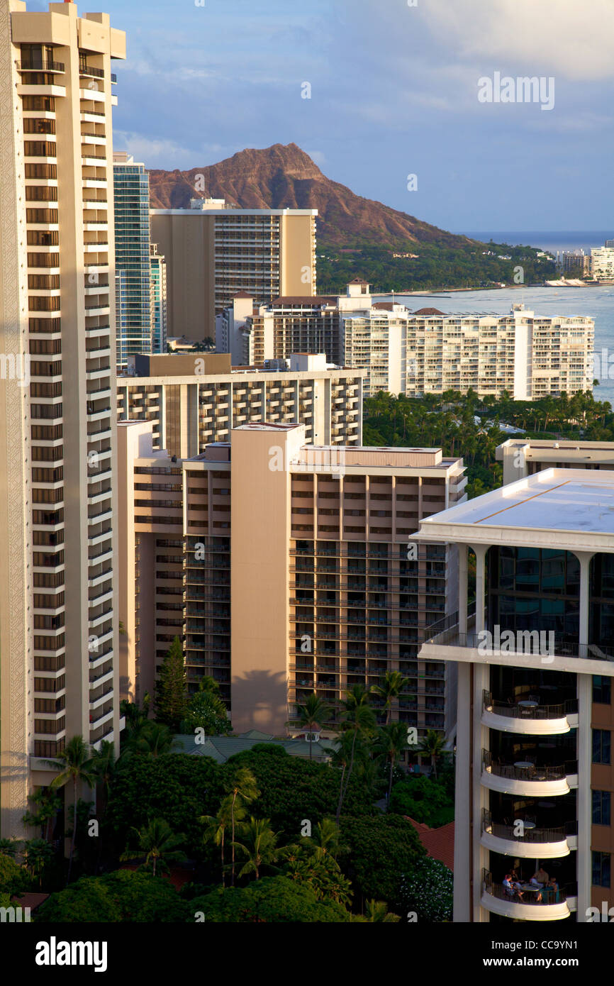 Hotels am Waikiki Beach, Honolulu, Hawaii. Stockfoto