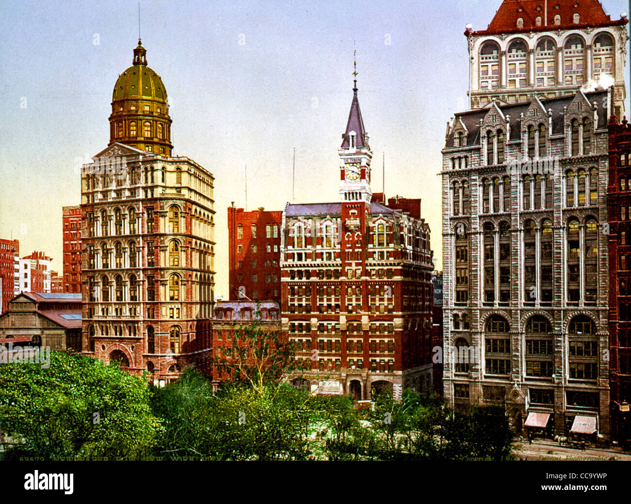 Zeitung Row, New York City, um 1900 Stockfoto