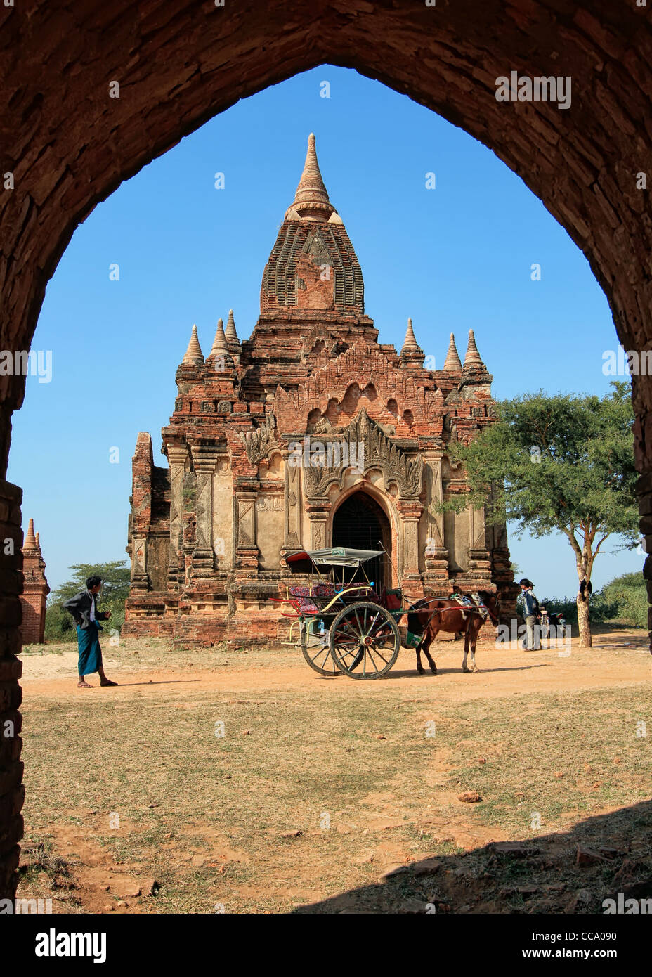 Postkarte von Bagan (Pagan), Myanmar (Burma) Stockfoto
