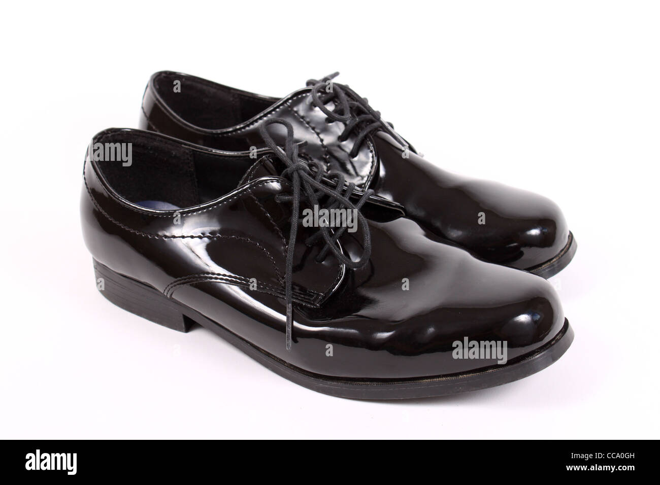 Mens glänzende Schnürschuhe formale schwarz Stockfoto