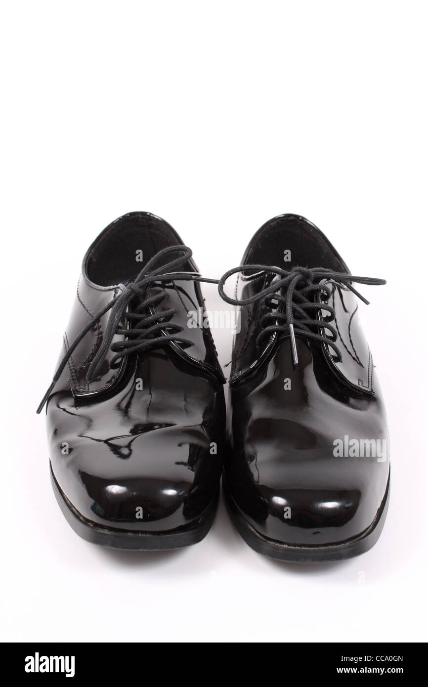 Mens glänzende Schnürschuhe formale schwarz Stockfoto