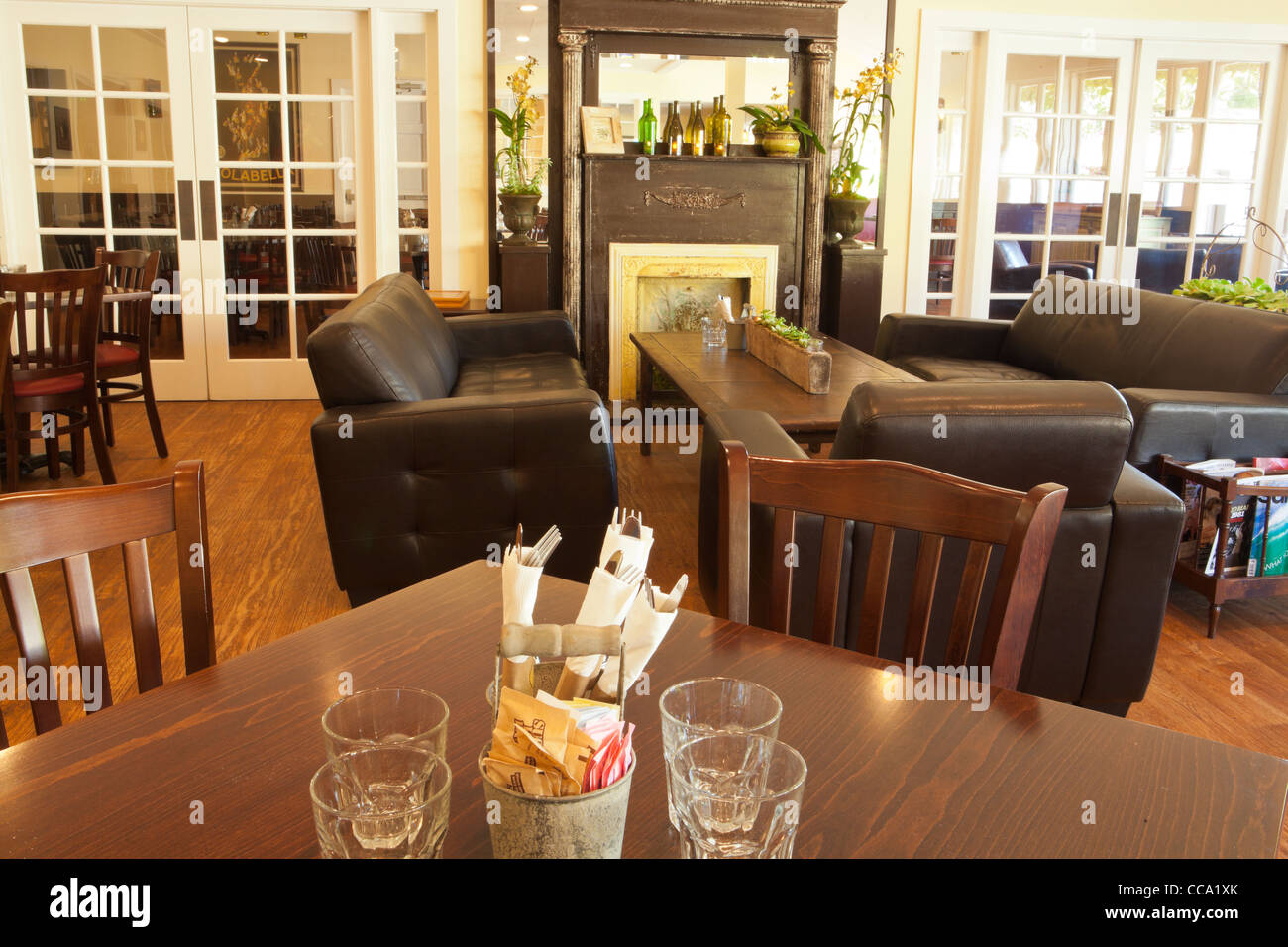 Le Cafe Stella, Santa Barbara, California, Vereinigte Staaten von Amerika Stockfoto