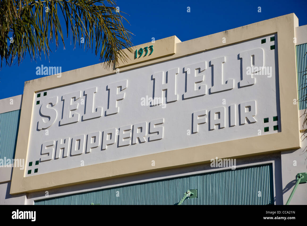 Napier, Neuseeland. Art-Deco-Shop Marquis. Erste Self-Service-Lebensmittelgeschäft. Stockfoto