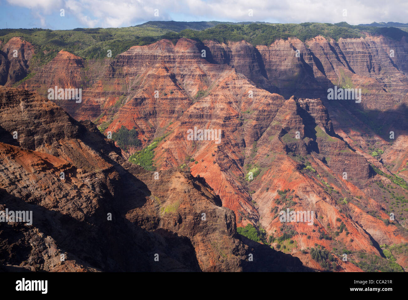 Waimea Canyon, der auch als Grand Canyon des Pazifiks, Kauai, Hawaii. Stockfoto