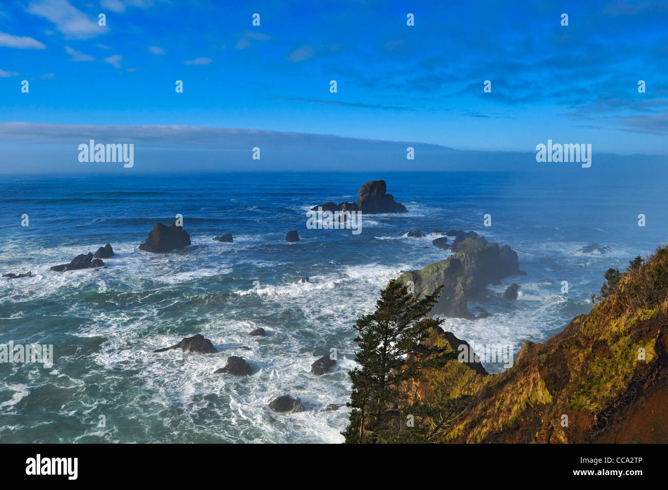 Ecola auf der Küste von Oregon bietet einen spektakulären Blick Stockfoto