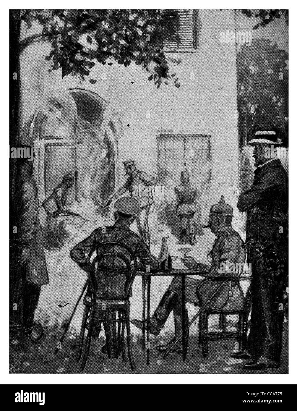 Barbarischer deutscher Offizier brennt Französisch Komponist Lucien Denis Gabriel Albéric Magnard lebendig Haus Nationalhelden 1914 Flammen Mord Stockfoto