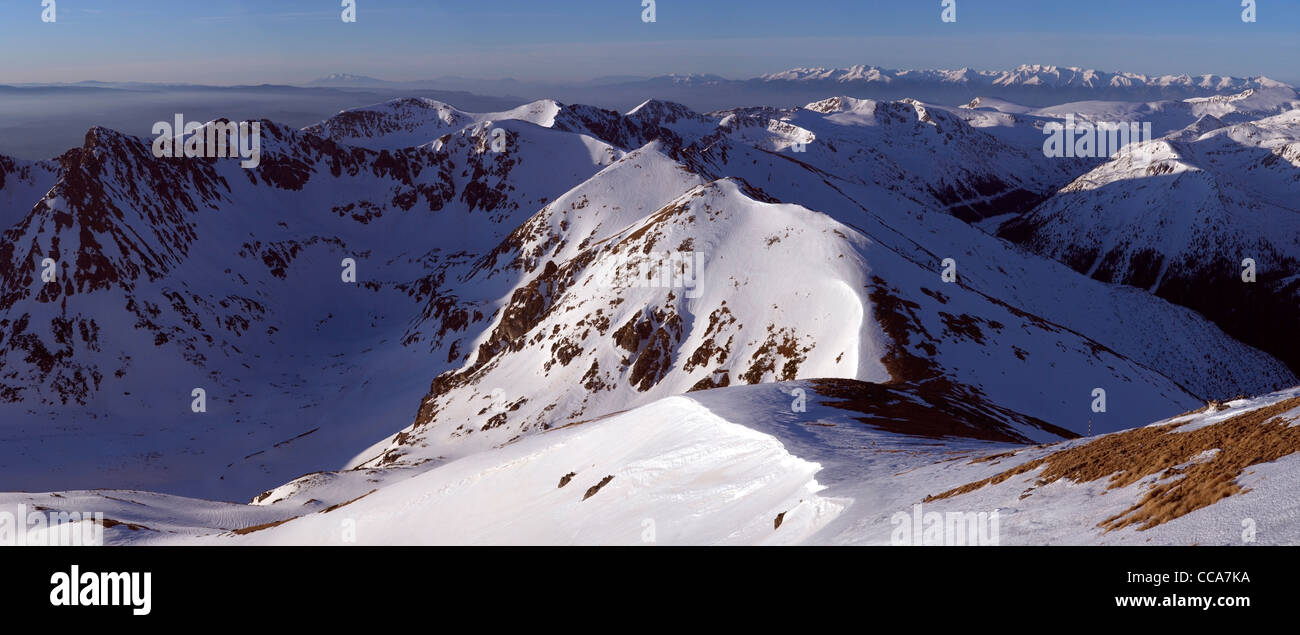 180° Grad Panorama Blick vom Mussala Peak, Rila-Gebirge, die höchste Stelle auf der Balkan Halbinsel, Bulgarien Stockfoto