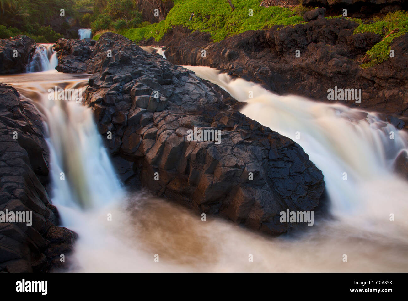 Ohe Gulch - aka sieben Sacred Pools, Haleakala National Park, in der Nähe von Hana, Maui, Hawaii. Stockfoto