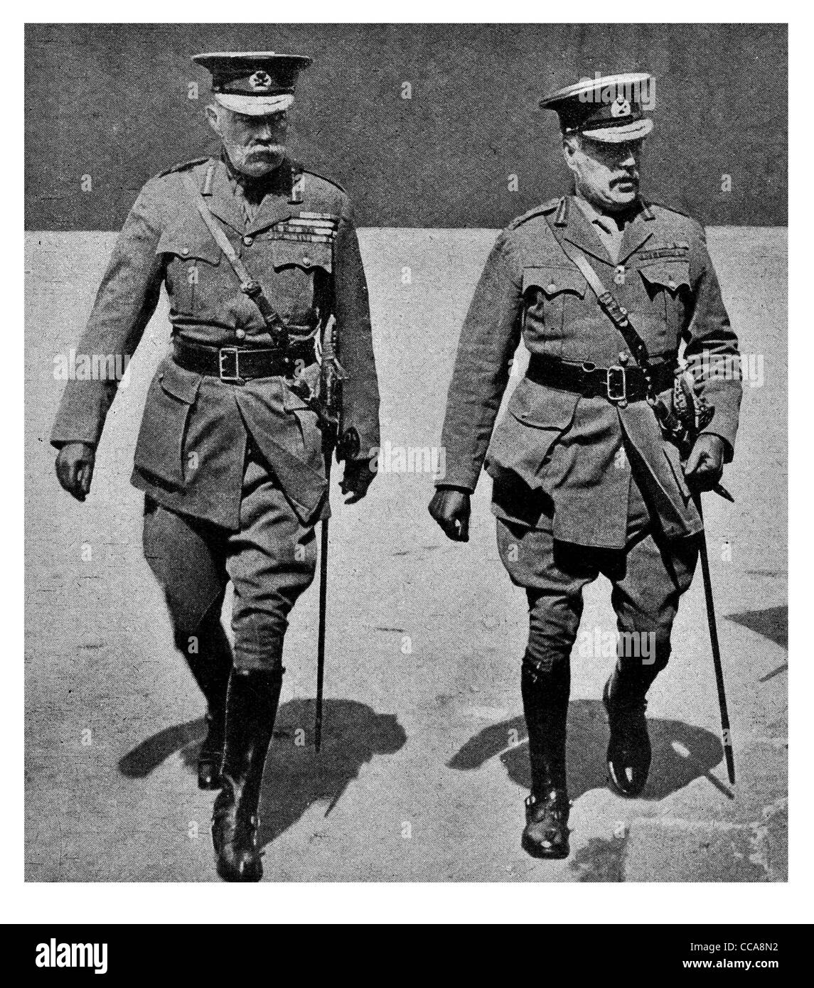 1916 War Sekretär Generalstabschef Feldmarschall Horatio Herbert Kitchener Sir William Robert Robertson britische Armee Offizier Stockfoto