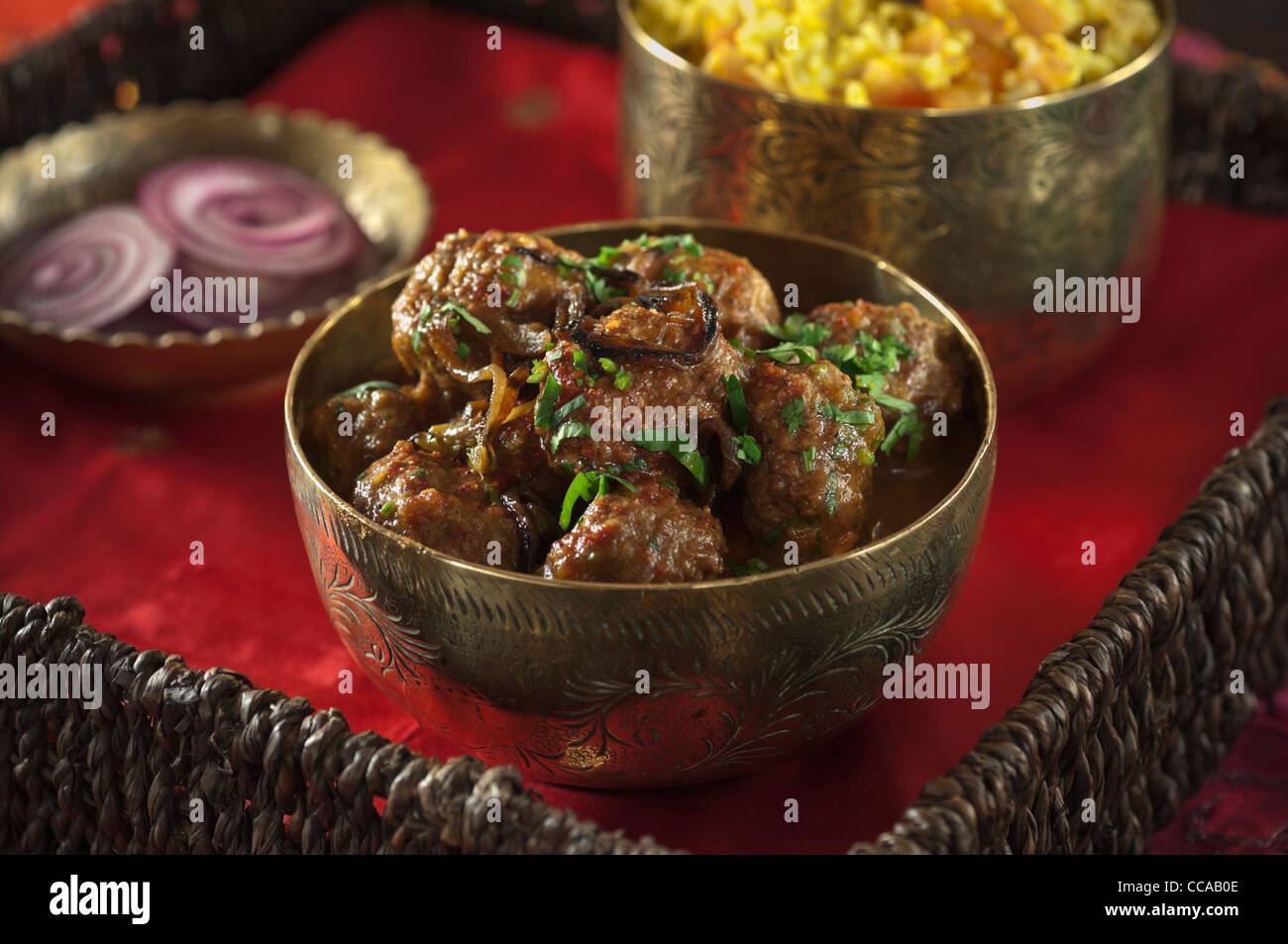 Kofta Curry indisches Essen Stockfoto