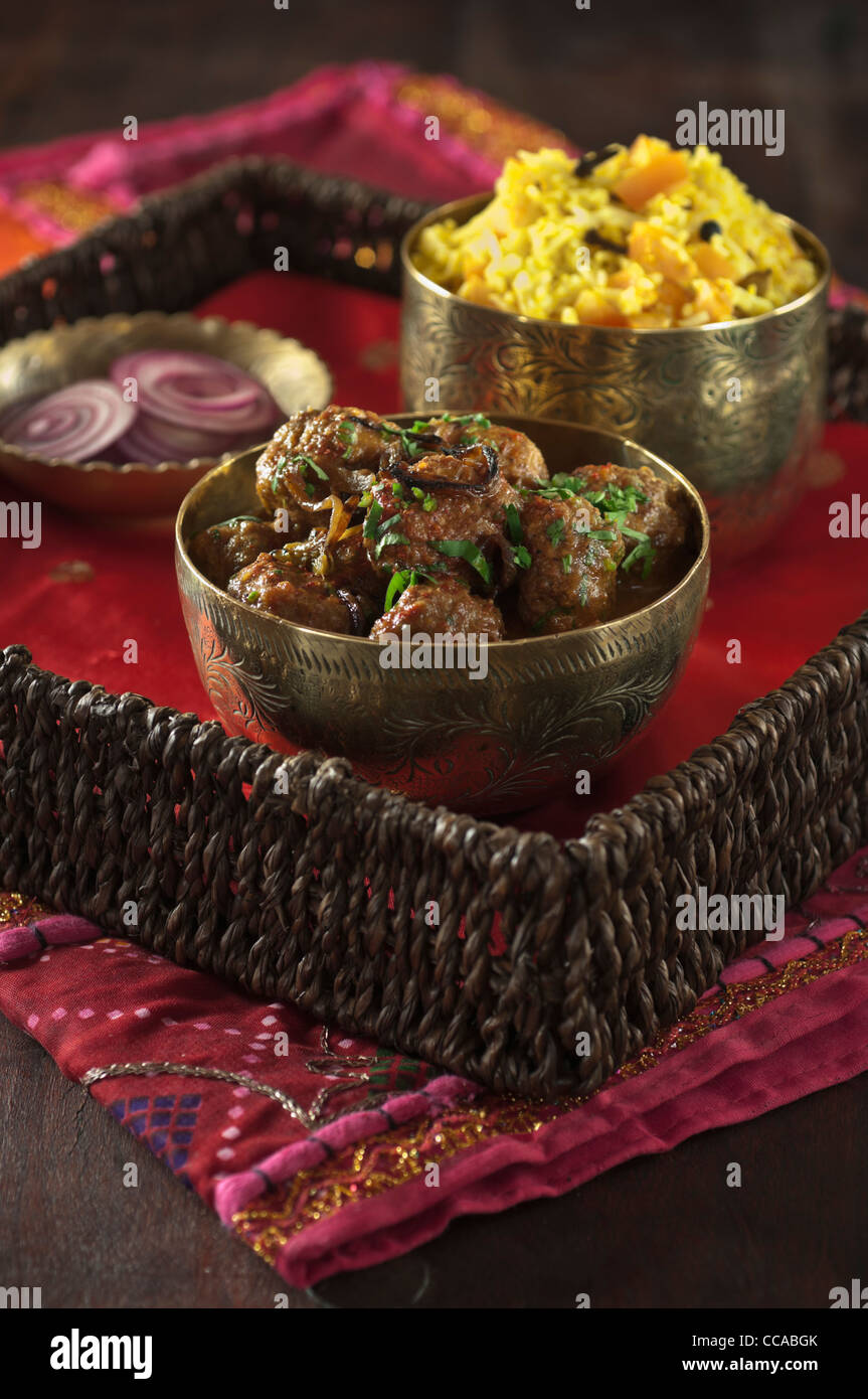 Kofta Curry indisches Essen Stockfoto