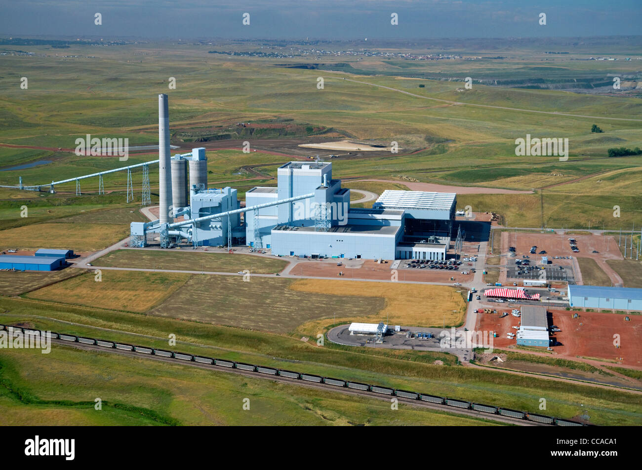 Basin Electric Dry Fork Kohlekraftwerk Strom Kraftwerk in der Nähe von Gillette, Wyoming, USA. Stockfoto