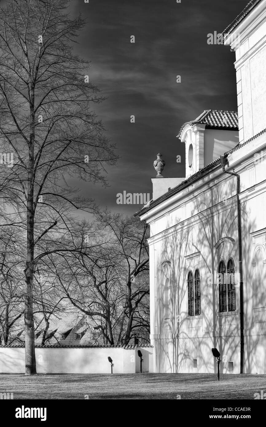 Schatten an der Wand Strahov Kloster in Prag in der Tschechischen Republik Stockfoto