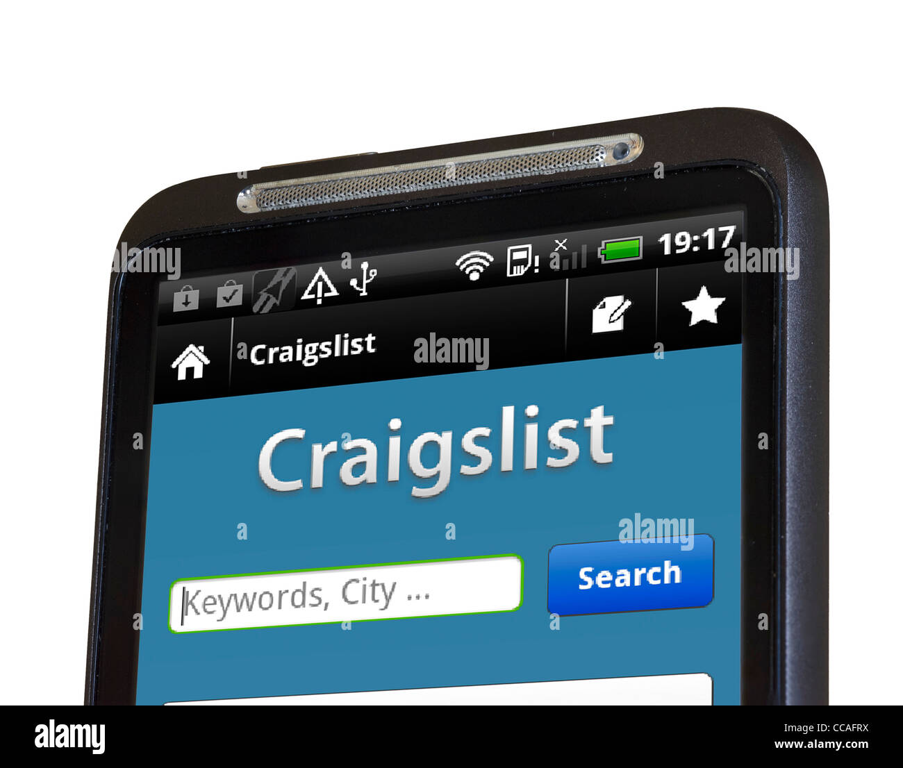 Die Craigslist-android-app auf einem HTC-smartphone Stockfoto