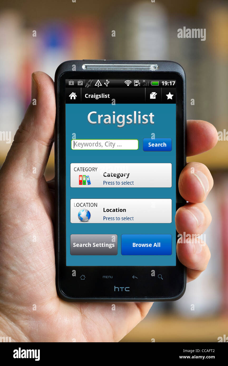 Die Craigslist-android-app auf einem HTC-smartphone Stockfoto