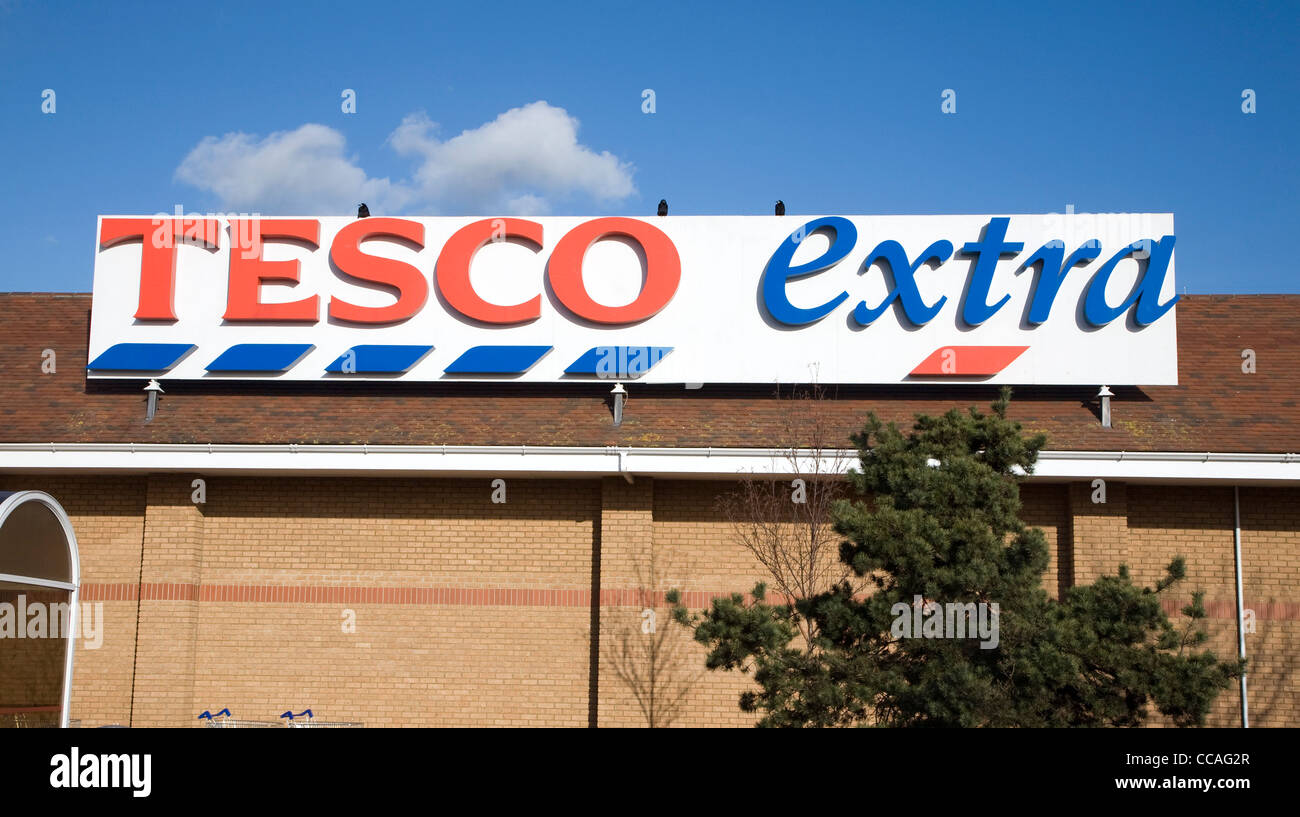 Tesco extra Shop Zeichen Stockfoto