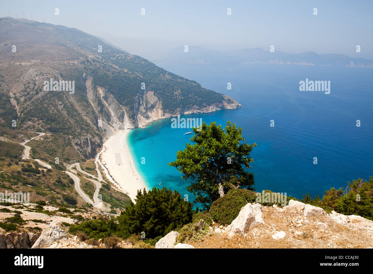 Myrtos Beach auf der griechischen Insel Kefalonia Stockfoto
