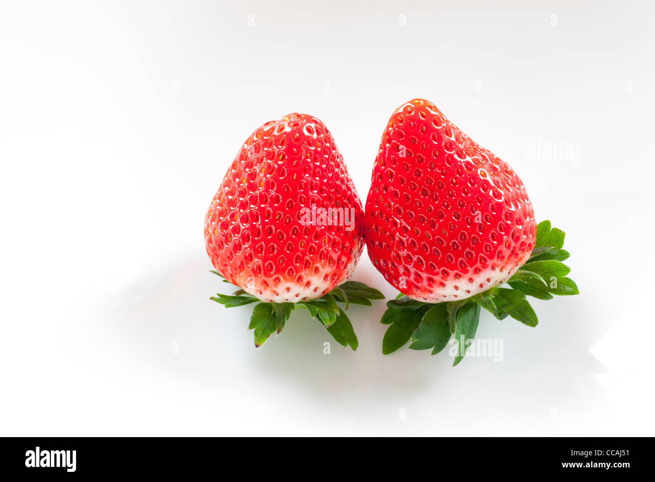 Zwei Erdbeeren Stockfoto