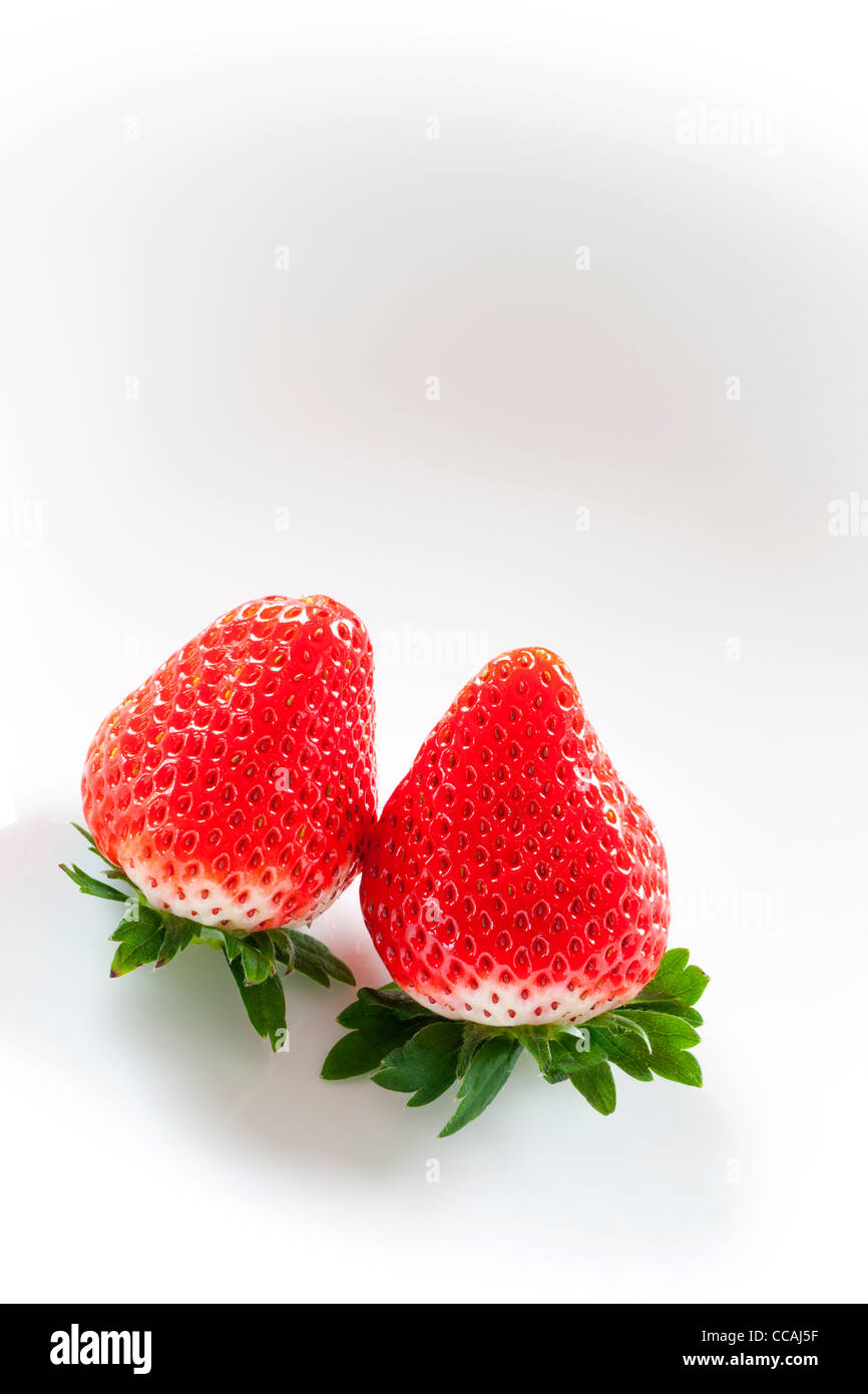 Zwei Erdbeeren Stockfoto