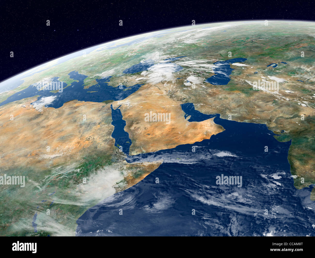 Die Erde aus dem All, Naher Osten Stockfoto