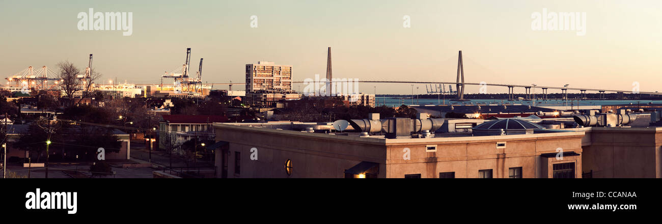Am frühen Morgen Panorama von Charleston, South Carolina Stockfoto
